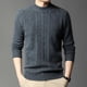 thumbnail image 2 of Suéter ajustado informal de moda para hombre, camisa de cuello redondo, jersey de punto de lana para otoño e invierno, 2 of 5