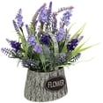 thumbnail image 6 of Northlight Lavender Bouquet in "Flower" Spring Basket with Handle - 12", 6 of 7