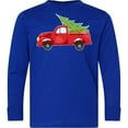 thumbnail image 3 of Inktastic Christmas Vintage Truck with Christmas Tree Long Sleeve Youth T-Shirt, 3 of 5