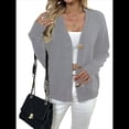 thumbnail image 2 of Suéteres Tipo Cárdigan para Mujer, de Moda, de Otoño, de Larga, Cuello en V, Abotonados, de Gran Tamaño, de Punto Grueso, Prendas de Abrigo. Gris M, 2 of 8
