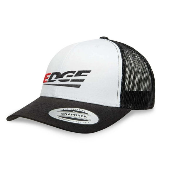 Edge 99204E Snapback Trucker Style Hat - Curved Bill - Black/White