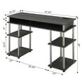thumbnail image 5 of Designs2Go 30 inches Tall No Tools Student Desk with Charging Station and Shelves, Charcoal Gray, 5 of 9