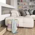 thumbnail image 2 of LR Home Woven Round Jute 19" Storage Basket with Handles, Lilac/White Mid Stripe, 2 of 8