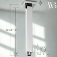 thumbnail image 2 of Westbrass 1/2" IPS x 9" Square Rainfall Ceiling Mount Shower Arm & Flange, Polished Chrome, 2 of 10