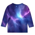 thumbnail image 5 of Unisex Kids Fading Starry Sky Printed 3/4 Sleeve Spring Tops Loose Fit Tunic Tops Boho Blouses for Girls Dressy Casual Summer Trendy Shirts Crew Neck Lightweight Basic Tees, 5 of 5