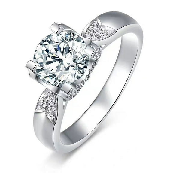 1/2/3 Carat Moissanite Rings for Women D-Color Clarity 18K Moissanite Wedding Ring Set for Bridal Set Simulated Diamond Promise Ring Fiancee Lab Grown Diamond Engagement Rings Lady