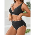 thumbnail image 5 of Asoul High Waisted Bikini Sets for Womens Shell Trim 2 Piece Bathing Suit Ruched Swimwear, 5 of 6