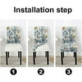 thumbnail image 3 of Chair Covers for Dining Room Set of 6,Stretch Kitchen Chair Slipcover 6 Pieces, Dining Chair Cover 6 Pack, Washable and Removable (Grey Blue Flowers), 3 of 5