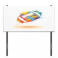 thumbnail image 3 of Sports Headboard, Rugby Ball with Rainbow Brush Effects Filled Covered with Colors Sports Sign Leisure, Upholstered Decorative Metal Bed Headboard with Memory Foam, Twin Size, Multicolor, by Ambesonne, 3 of 4