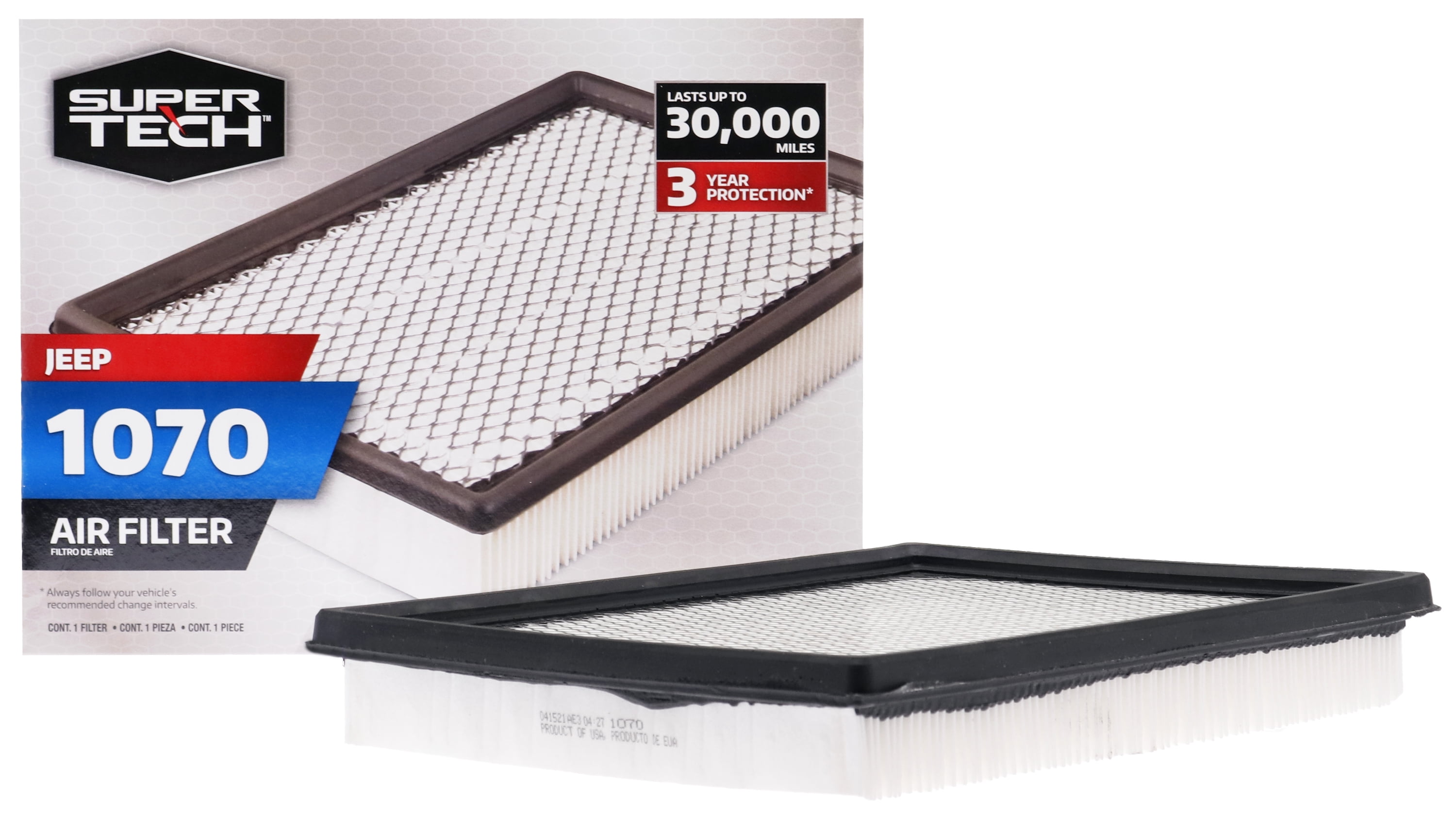 SuperTech Engine Air Filter 1070, Replacement Filter for Chrysler or