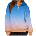 thumbnail image 3 of Jsaierl Women's Half Zip Hoodies Loose Fit Gradient Hooded Sweatshirt Classic Pullover Cotton Long Sleeve Tops Early Fall Fashion S-2XL, 3 of 6