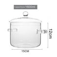 thumbnail image 5 of 2X Cacerola de Vidrio con Tapa, Olla para Cocinar con Tapa y Asa, Olla para Cocinar una Fuego Lento, Olla para Sopa Transparente con Alto Contenido de Borosilicato, 1600 Ml, 5 of 5