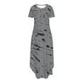 thumbnail image 4 of KBODIU Women's Casual Loose Sundress Long Dress Sleeveless Split Maxi Dresses Summer Beach Dress with Pockets, 4 of 5