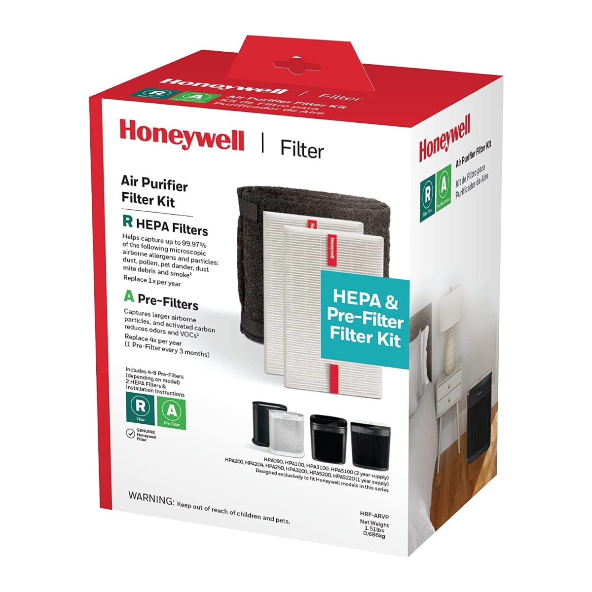 Honeywell True HEPA Filter Value Combo Pack A and R, HRF-ARVP