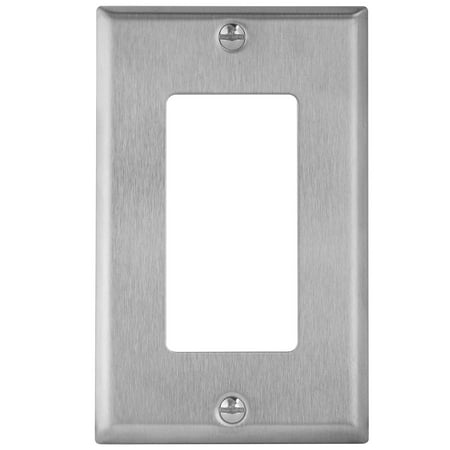 Enerlites 7731 1 Gang Stainless Steel Wall Plate for Decorator Switch, Outlet, GFCI Device