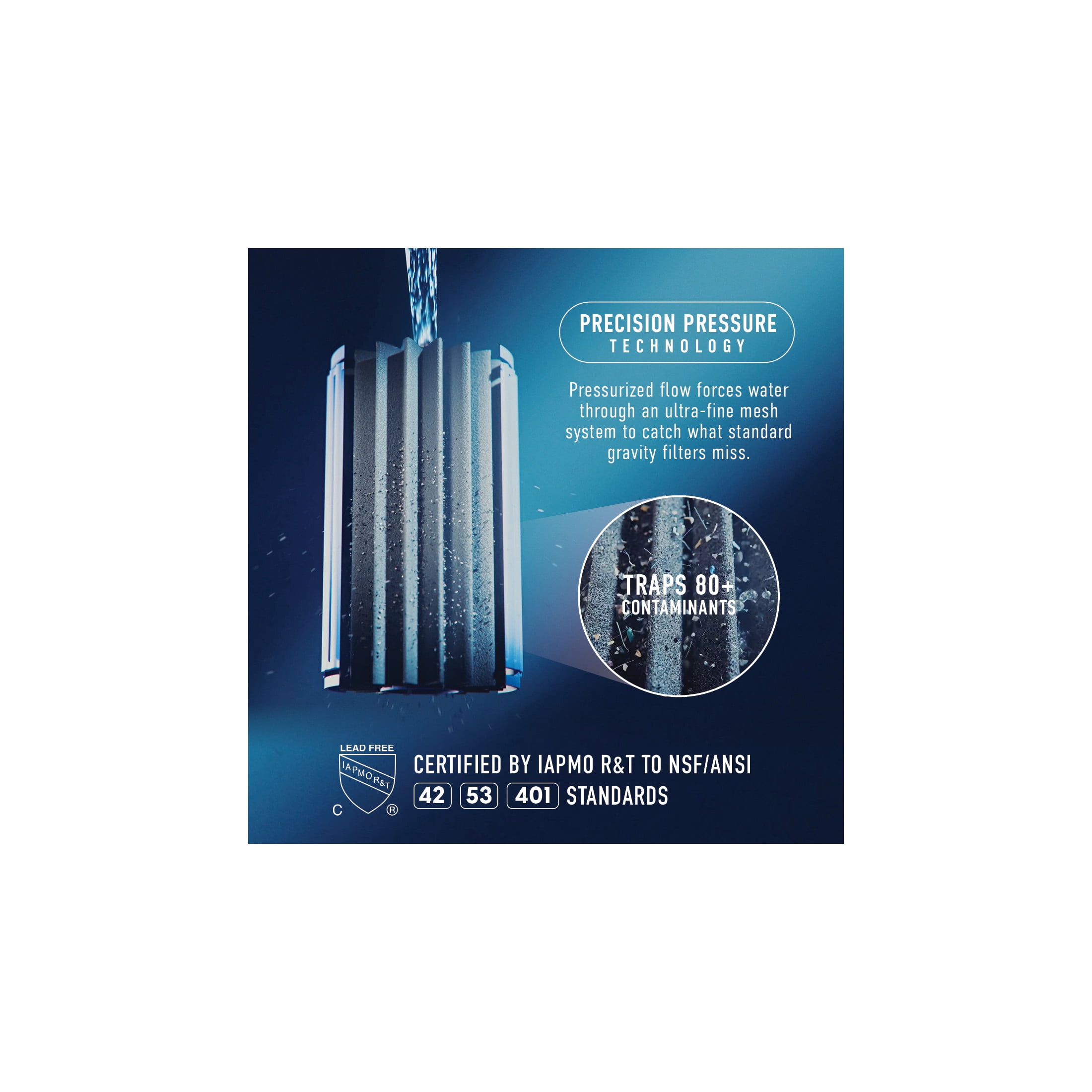 Ninja HydraSense 96-oz Water Filtration System, Intelligent Water Filtration System, Removes Lead, Mercury, Chlorine, Microplastics, WF1001WH1 Dove