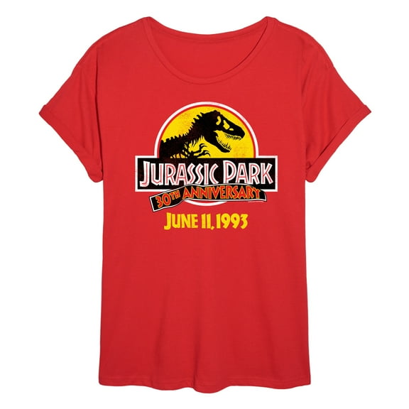 Jurassic Park - 30Th Logo - Women's Oversized Graphic T-Shirt
