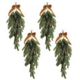 thumbnail image 2 of 4pcs Christmas Teardrop Swags – 27.5in Artificial Hanging Garlands with Pine Cones, Velvet Bows & Greenery for Holiday Door, Stair, Window, or Fireplace Decoration, 2 of 5