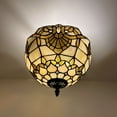 thumbnail image 3 of ENJOY DECOR LAMPS 12-Inch Tiffany 2-Light Bronze Corded Electric Ceiling Light with Stained Glass Bowl, 3 of 5