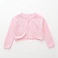 thumbnail image 2 of Coerni Girls Cardigan Toddlers' Uniform Slim Fit Sweater Knitted Bolero Kids Button Closure Coats Cropped Jacket Cover Up Tops, 2 of 5