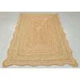 thumbnail image 3 of Braided Scalloped Area Rug Green Bordered Designer Nonslip-Durable Carpet Jute Rug For Home Living Room Floor Decor, 3 of 6
