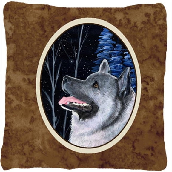 Starry Night Norwegian Elkhound Decorative Indoor & Outdoor Fabric Pillow