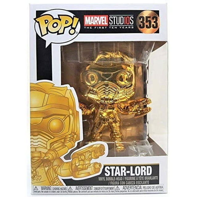 Figura Funko Star-Lord Funko Cromada Dorada Multicolor