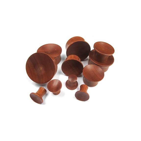 Organic Mayan Flare Coconut Wood Plugs/Tunnels/Gauges 2 Piece (1 Pair) (B/103) (9/16'' (14MM))
