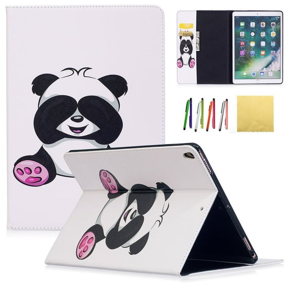 iPad Air 3 Case 2019, iPad Pro 10.5 Case, Allytech PU Leather Lightweight Stand Cover Wallet Case with Card/ Cash Slots for Apple iPad Air 3st Gen / iPad Pro 10.5 2017 Model, Shy Panda