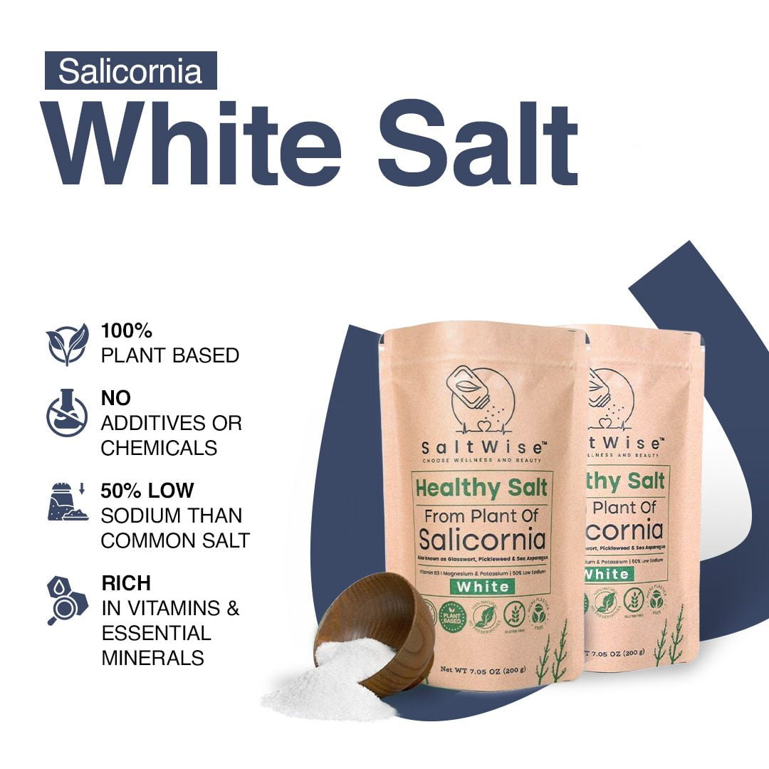 SaltWise Low Sodium Salt Substitute, 50% Less Sodium, Vegan & Kosher, 100% Natural, No Additives, Pack of 2
