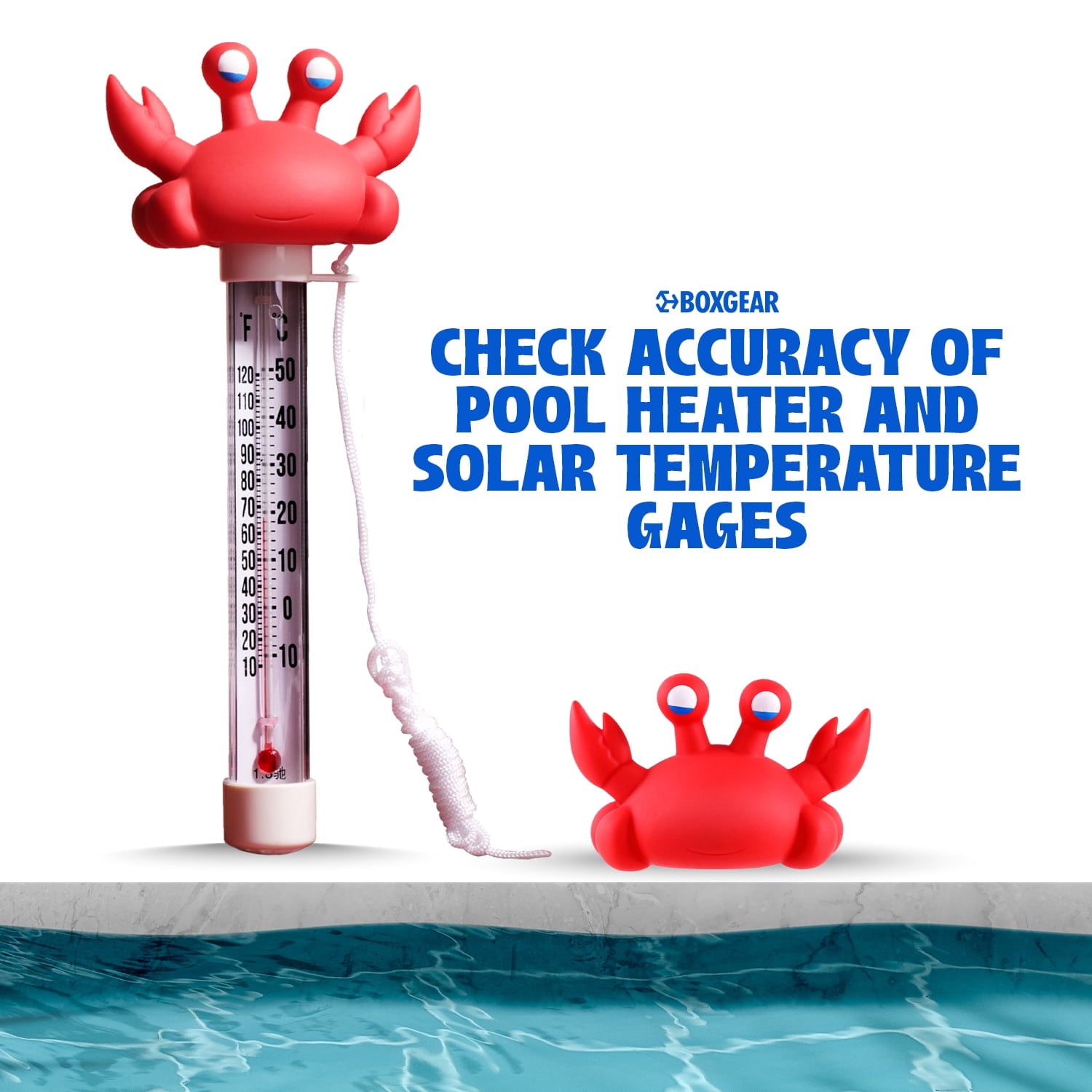 Ixir Floating Pool Thermometer - Water Temperature Reader with Shatterproof Case and Solid Tether, -10 to 50°C, Flamingo Design for Outdoor Pool