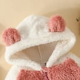 thumbnail image 6 of Baby Snowsuit Infant Snowsuit Long Sleeve Bear Ears Hooded Romper Newborn Fleece Jumpsuit Baby Winter Clothes Red 9 Months-12 Months, 6 of 7
