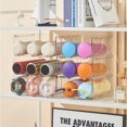 thumbnail image 2 of Clear Water Bottle Organizer, Water Bottle Storage Rack Plastic, Stackable Water Bottle Holder, Cup Organizer for Kitchen Cabinet, Countertop, Fridge[Two grids], 2 of 9