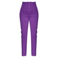 thumbnail image 2 of Lroveb Dress Pants for Women, High Waisted Taper Womens Plus Size Stretch Work Casual Pants Business Straight Trouser With Pocket Purple, 2 of 4