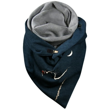 

Aompmsdx Print Winter Button Scarves Wrap Women Shawls Warm Soft Fashion Casual Scarfchild Cap Winter