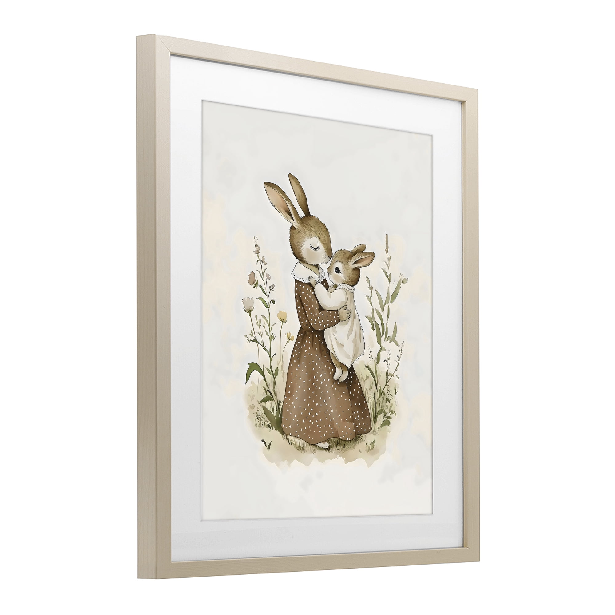 Stupell Industries A Mother's Love Rabbits Birch Framed Print Under Glass, design by Arlington Prints