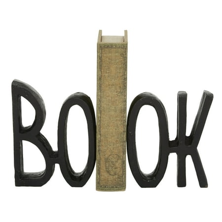 DecMode 5" Book Black Aluminum Bookends (Set of 2)