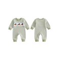 thumbnail image 6 of RUINIXCW Baby Boy Long Sleeve Romper Striped Mallard Embroidered Waffle Jumpsuit, 6 of 7