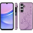 thumbnail image 3 of Phone Case for Samsung Galaxy A15 5G/4G with Tempered Glass Screen Protector Card Holder Wallet Cover Stand Flip Leather Cell Accessories Glaxay A 15 15A SM A156B A155F Cases Women Men Purple, 3 of 14