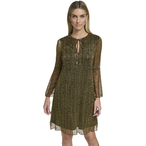 Falling Flowers Women's Bell Sleeve Float Dress, Sizes XS-XL