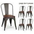 thumbnail image 4 of Sillas de Metal Costway Apilables Con Respaldo y Asiento de Madera 52 x 42 x 84 cm, 4 of 10