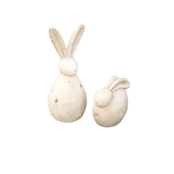 SET OF TWO RABBIT SCULPTURES