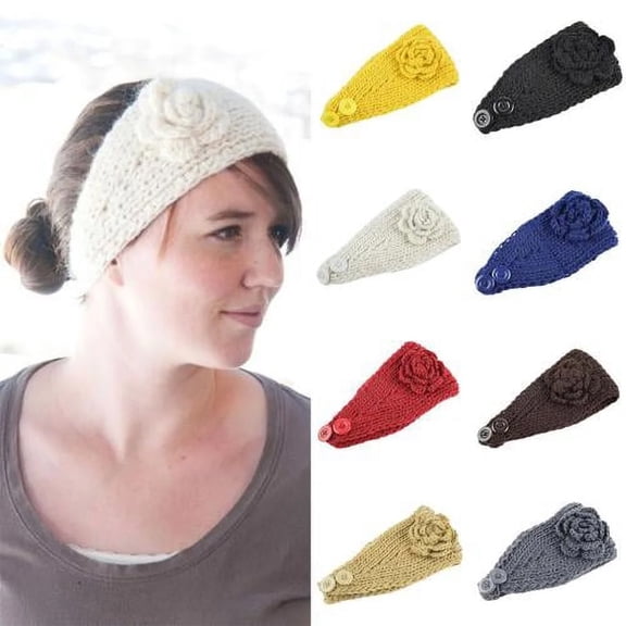 TELOLY 1Pc Warm Winter Headbands for Women Crochet Turban Ear Warmer Headband Gifts