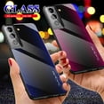 thumbnail image 3 of Elehold Slim Hybrid Tempered Gradient Glass Case for Samsung Galaxy S22 6.1 inch Soft TPU Bumper Phone Case Slim Cover,Purple, 3 of 7