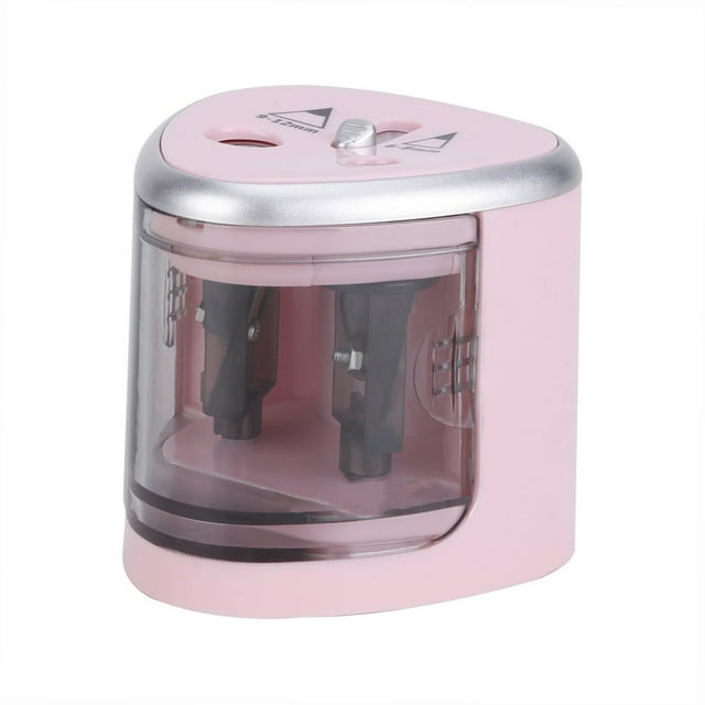 Multi-functional Automatic Electric Pencil Sharpener Battery Operated with 2 Holes(6-8mm / 9-12mm)Pink