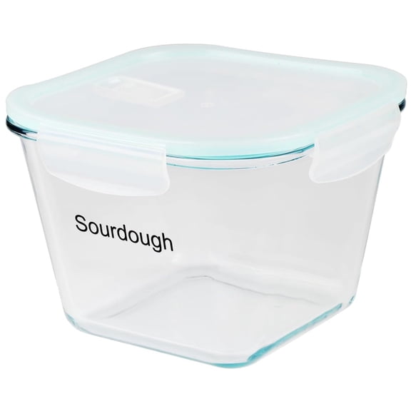 Pethiy 2L Sourdough Starter Jar – Borosilicate Glass Jar with Lid, Wide Mouth Clear Container for Sourdough, Dough Fermentation & Storage – Airtight, Microwave & Dishwasher Safe