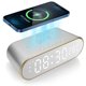 thumbnail image 3 of Muyoka Reloj despertador digital Reloj de mesa LED con espejo de 6,3 pulgadas con carga inalámbrica de 15 W Luz nocturna regulable Alarma doble Snooze Termómetro interior para dormitorio Oficina Dormi Muyoka Hogar, 3 of 7