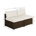 thumbnail image 4 of COSIEST 2-Piece Outdoor Furniture Brown Armless Chairs for Wicker Sectional Sofa Set, 4 of 4