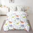 thumbnail image 2 of Castle Fairy Preppy Child Colorful Dinosaur Bedding Comforter Set 7-Piece,Cartoon Animal King Bedding Sets,Kawaii Jungle Wildlife Dino Ultra Soft Bed Sheets,Ultra Soft Home Decor,Reversible, 2 of 8