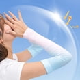 thumbnail image 4 of Mangas de brazo de seda Gradient Ice para protección solar - Fundas UV para refrescar la pantalla solar para mujeres y hombres, para conducción al aire libre y viajes, poliéster transpirable, 2 pares, 4 of 7
